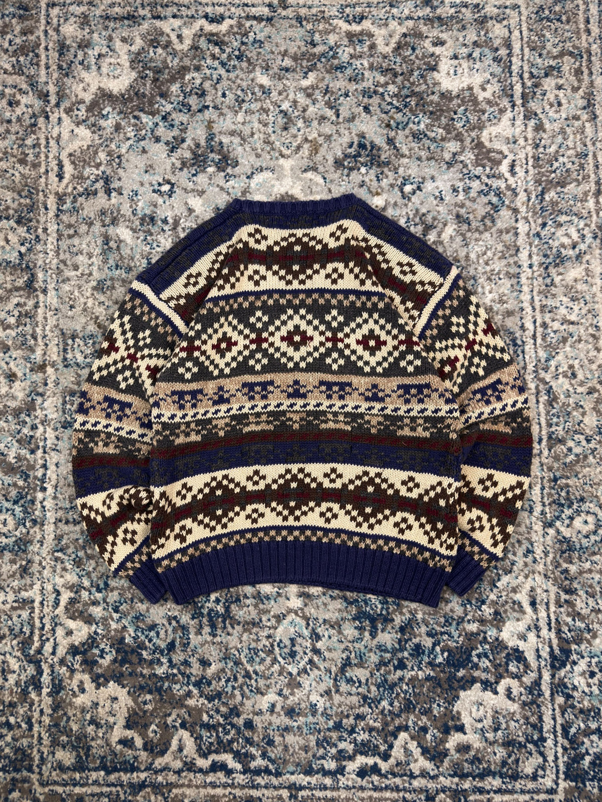 Vintage American Eagle Outfitters Geometric Jacquard Patter Knit Sweater Size Medium