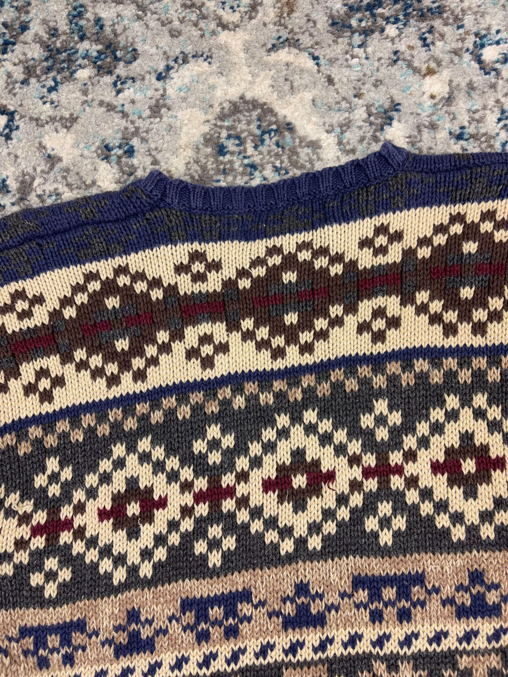 Vintage American Eagle Outfitters Geometric Jacquard Patter Knit Sweater Size Medium