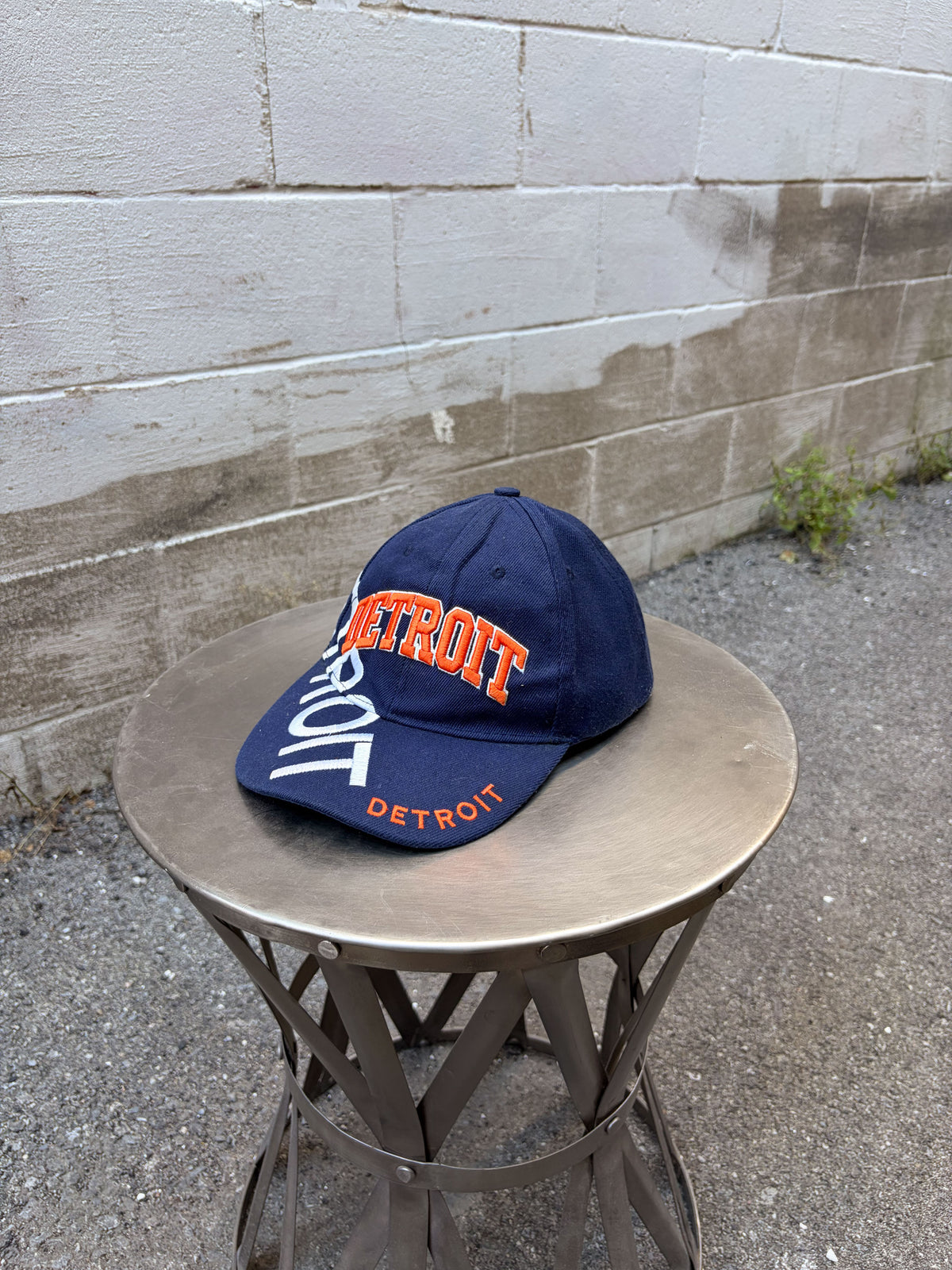 Vintage Detroit Tigers NFL Embroidered Big Spellout Strapback Hat OSFA