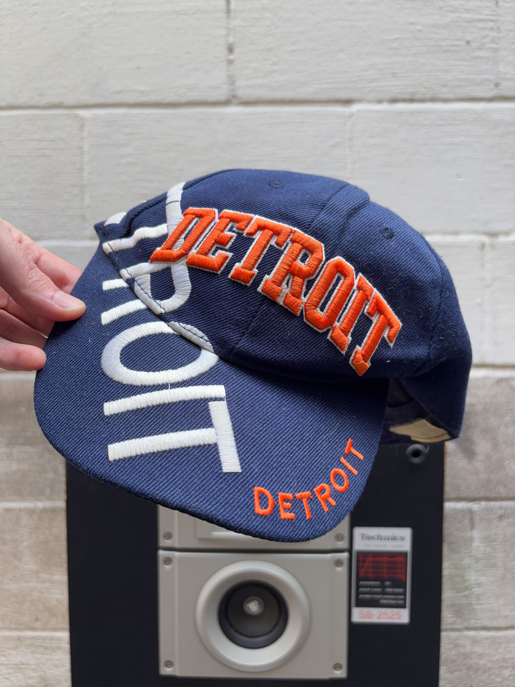 Vintage Detroit Tigers NFL Embroidered Big Spellout Strapback Hat OSFA