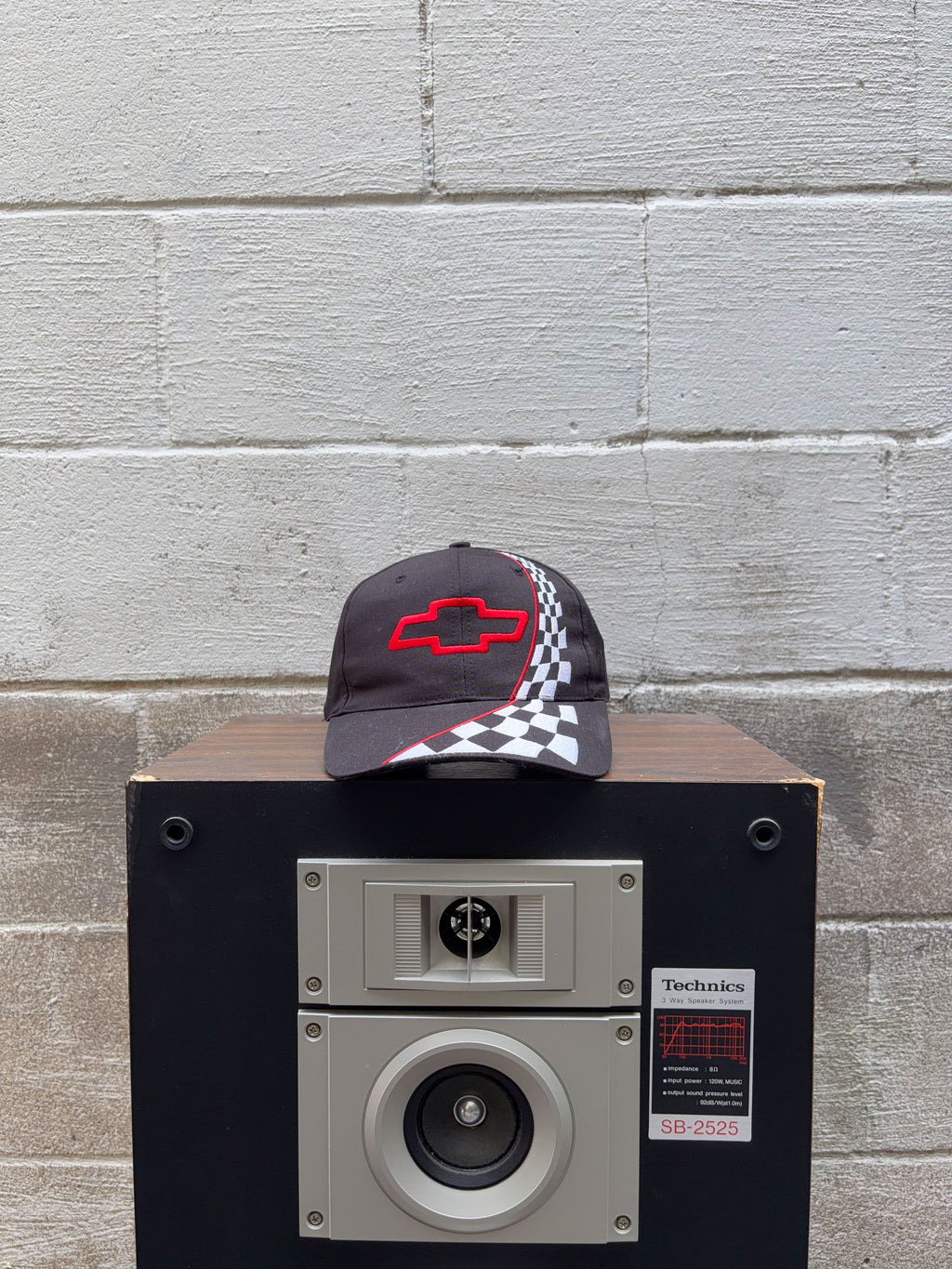 Vintage Chevrolet Embroidered Logo Racing Stripe Snapback Hat OSFA