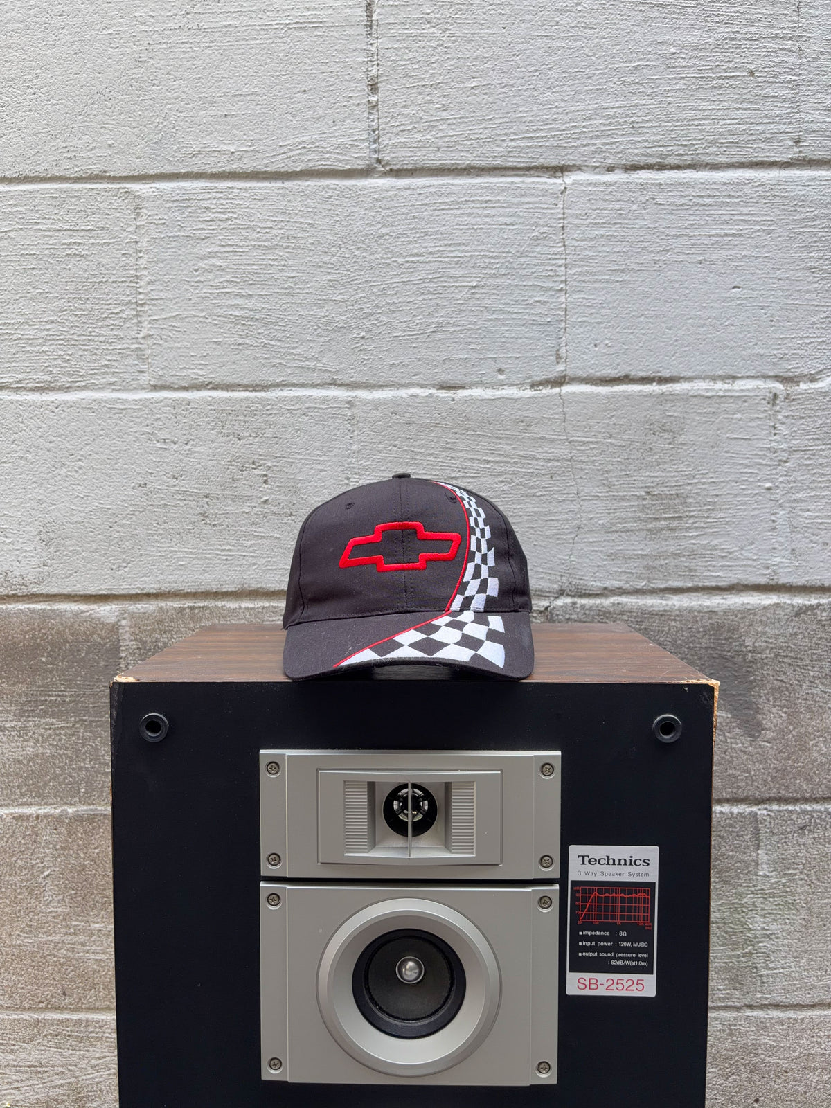 Vintage Chevrolet Embroidered Logo Racing Stripe Snapback Hat OSFA