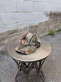 Vintage Realtree Hardwoods Embroidered Deer Spellout Camo Strapback Hat OSFA
