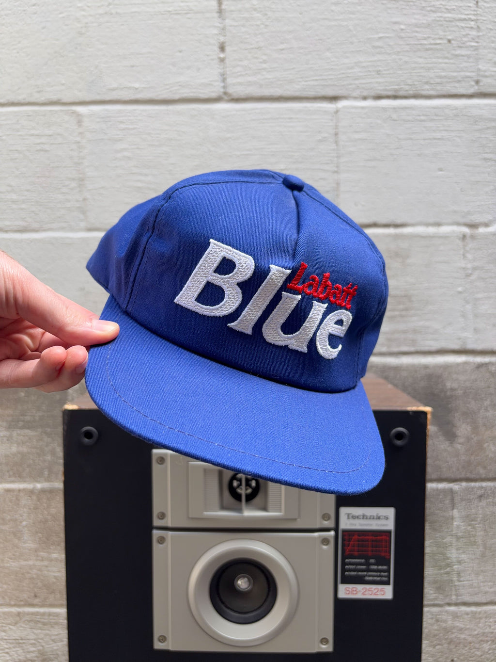 Vintage 90s Labatt Blue Embroidered Spellout Beer Promo Snapback Hat OSFA