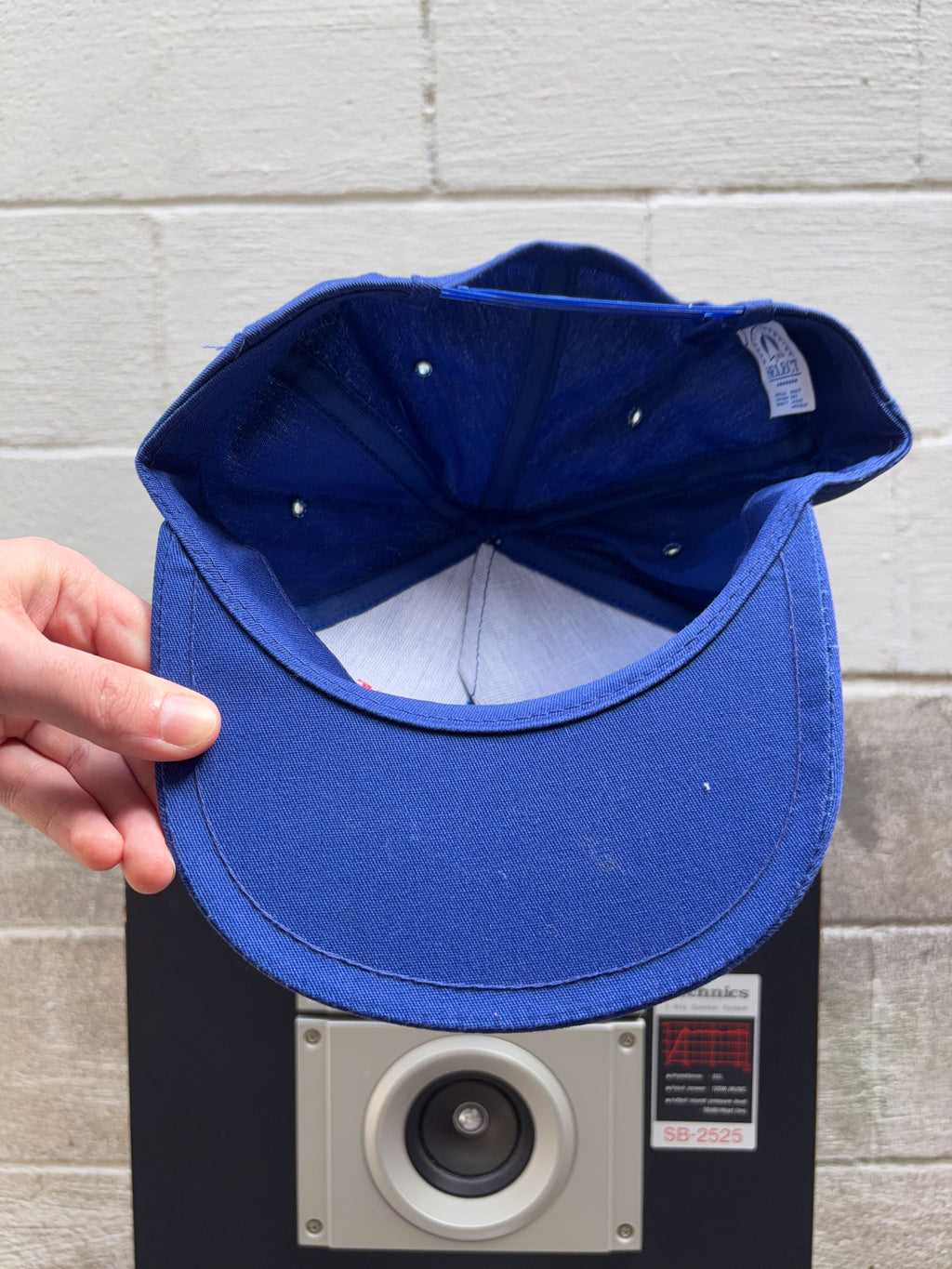 Vintage 90s Labatt Blue Embroidered Spellout Beer Promo Snapback Hat OSFA