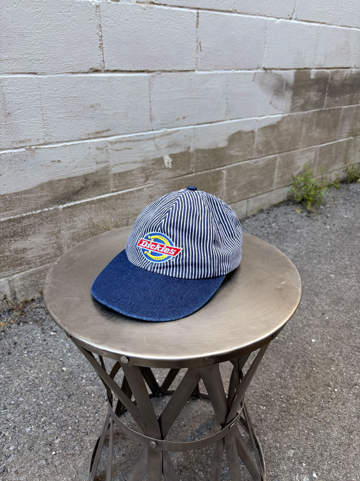 Dickies Embroidered Logo Pinstripe Dome Snapback Hat OSFA
