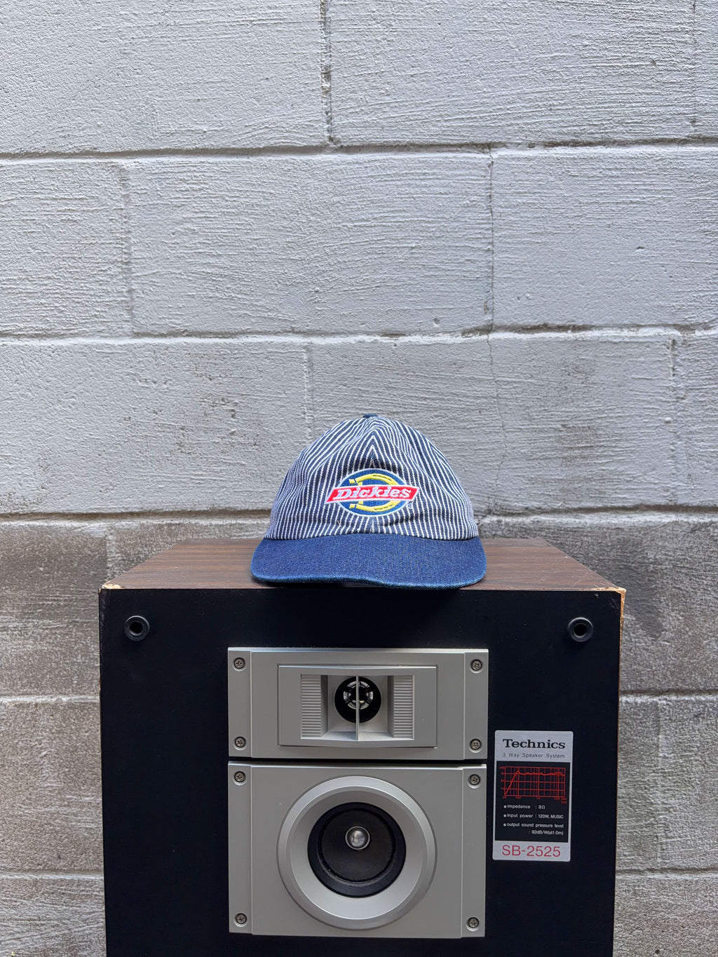 Dickies Embroidered Logo Pinstripe Dome Snapback Hat OSFA
