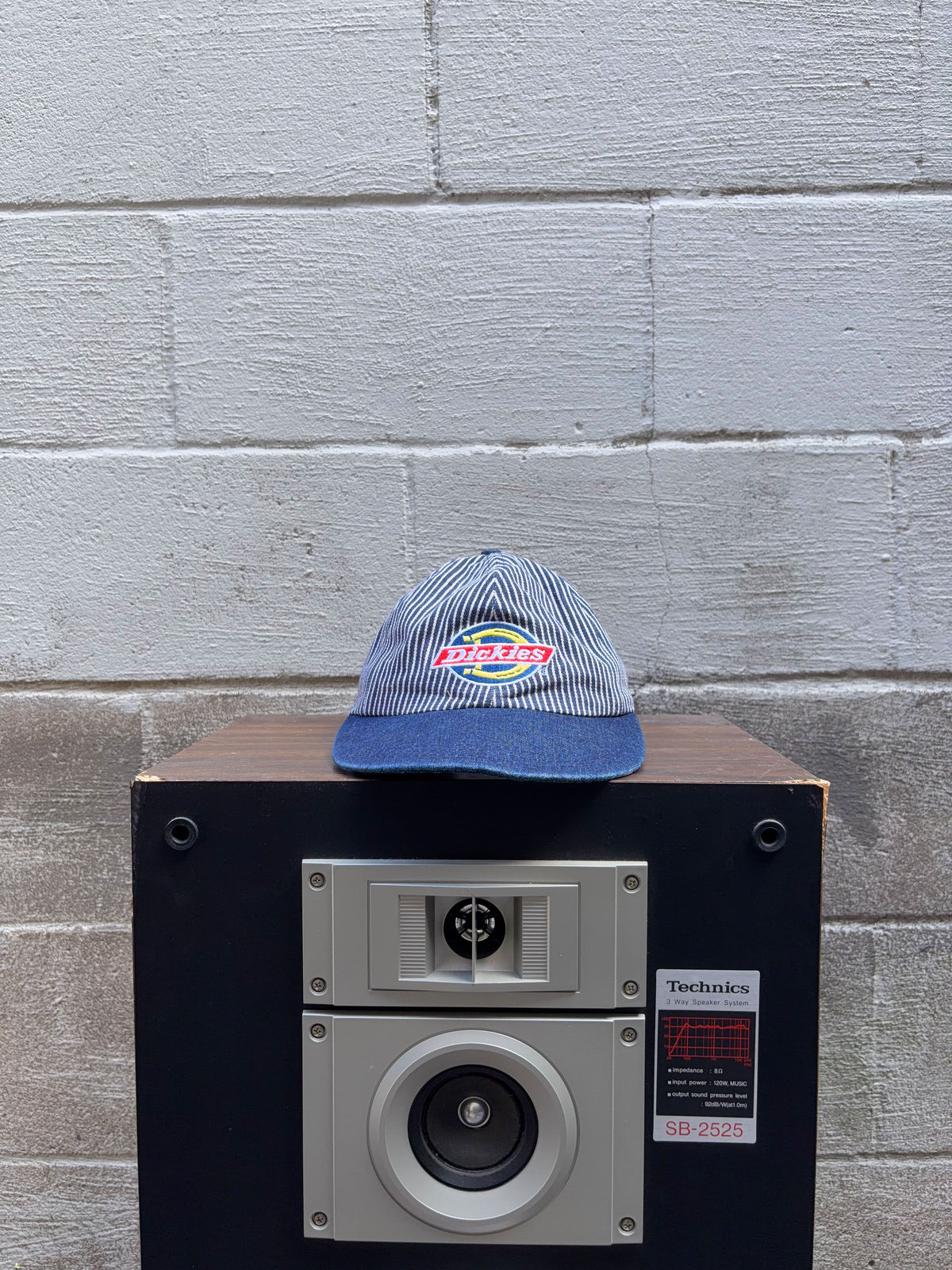 Dickies Embroidered Logo Pinstripe Dome Snapback Hat OSFA