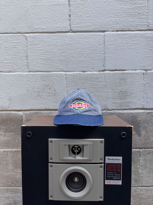 Dickies Embroidered Logo Pinstripe Dome Snapback Hat OSFA