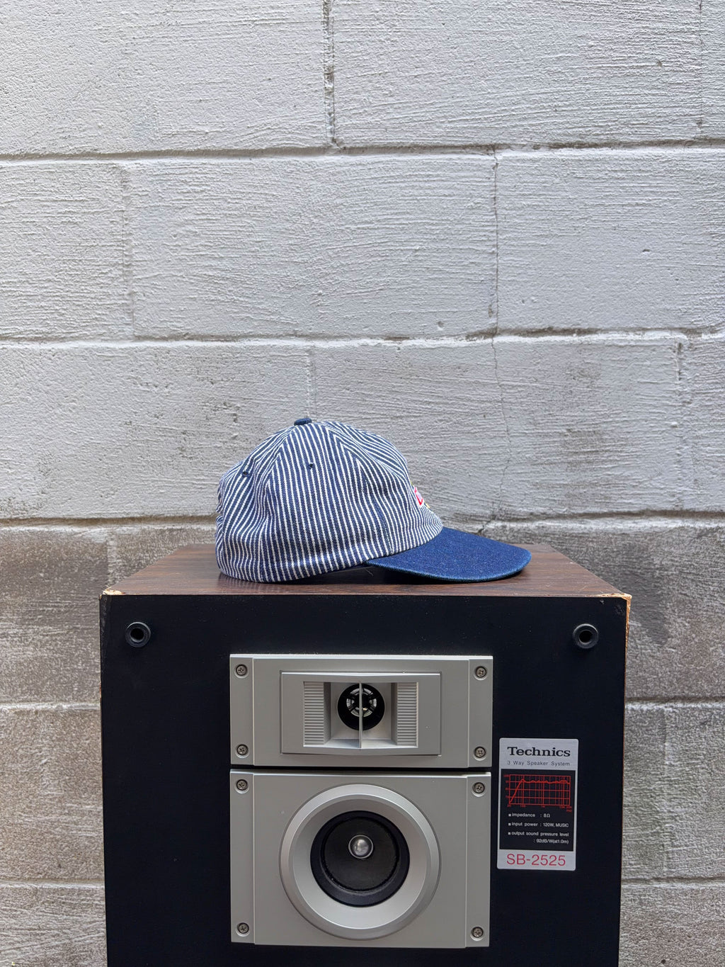 Dickies Embroidered Logo Pinstripe Dome Snapback Hat OSFA