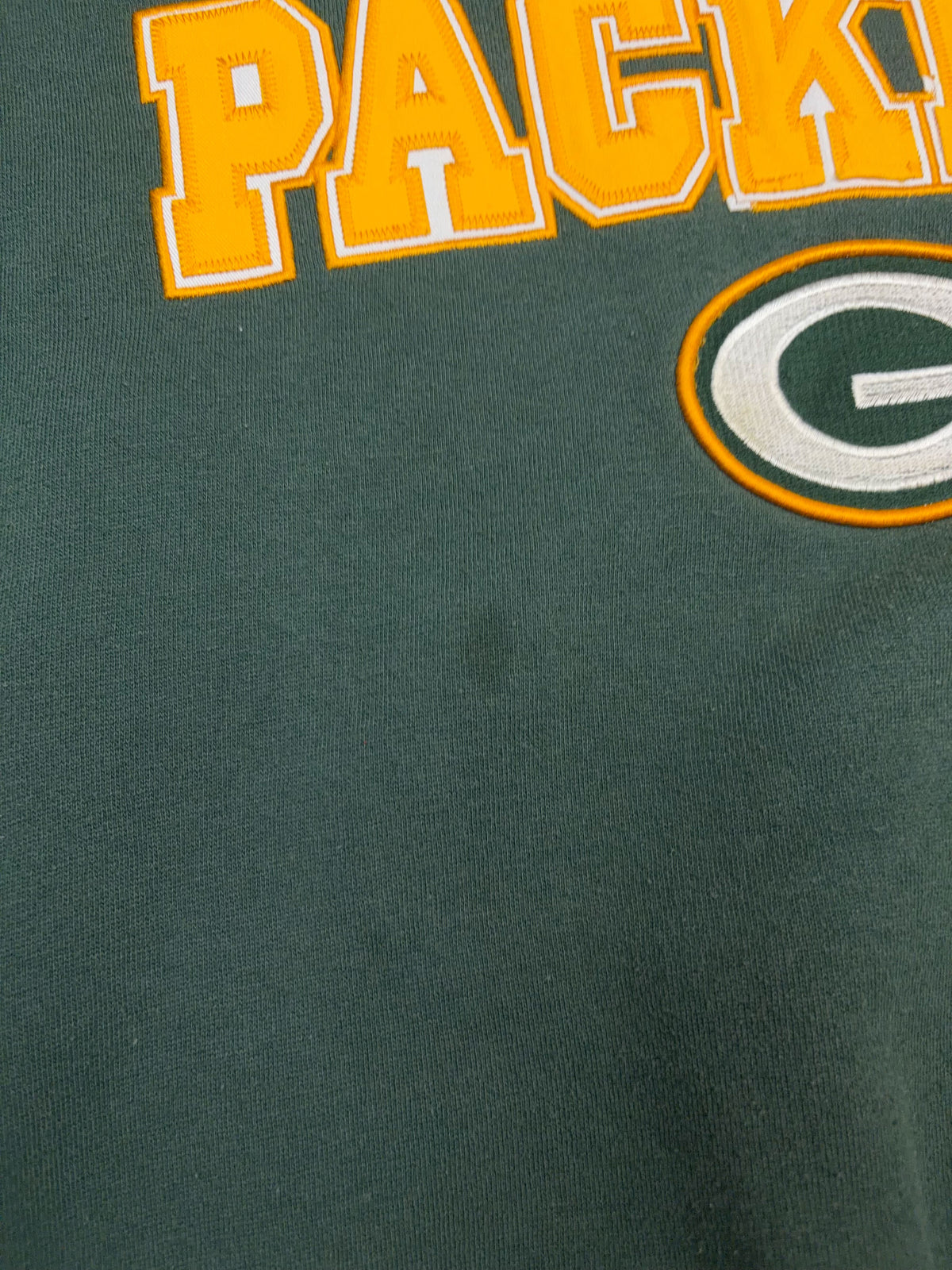 Vintage Green Bay Packers NFL Embroidered Spellout Logo Sweatshirt Size XL