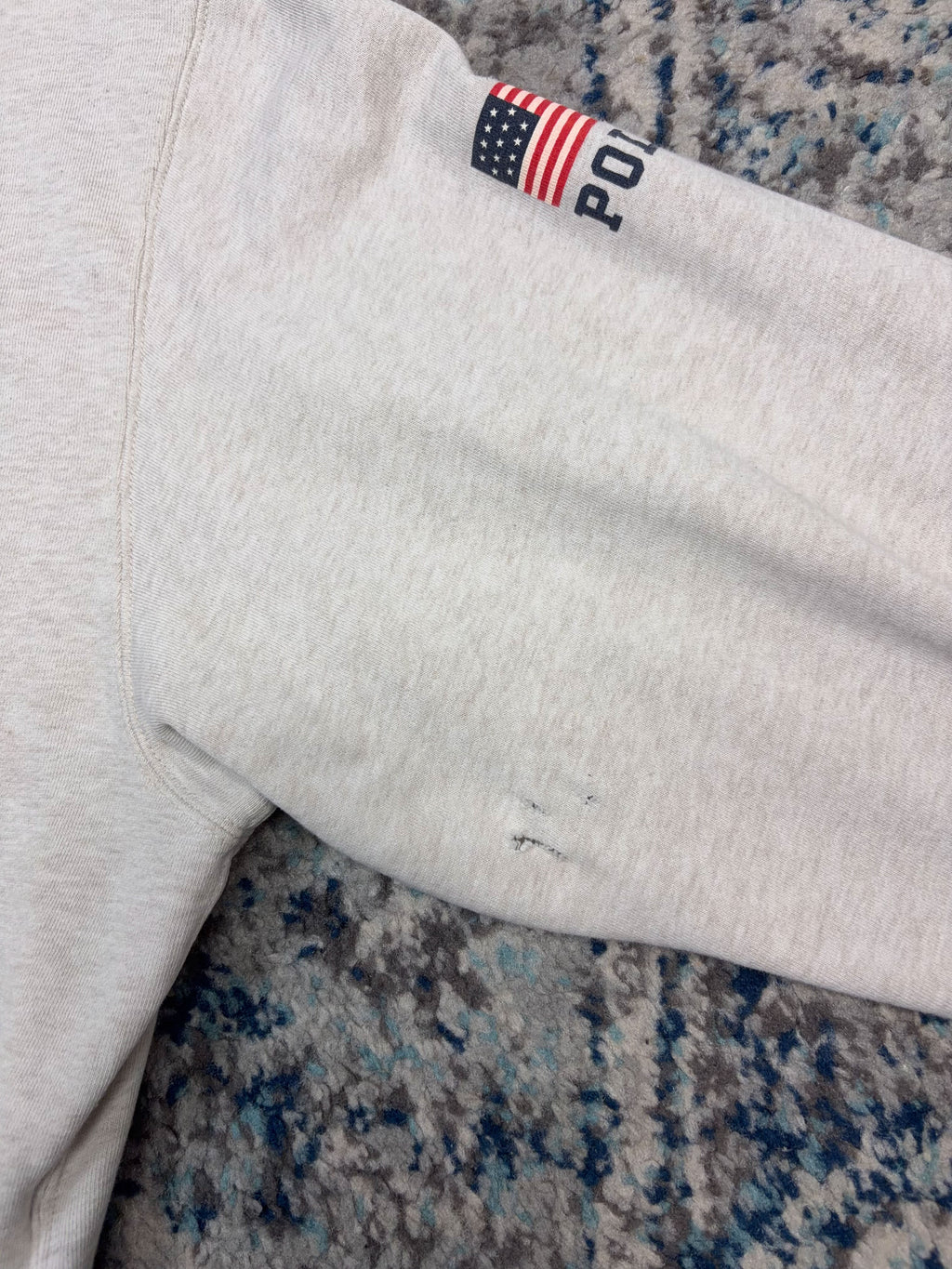 Vintage Polo Ralph Lauren Sport USA Arc Spellout 1/4 Zip Crewneck Sweatshirt Size Medium