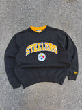 Vintage Pittsburgh Steelers NFL Embroidered Arc Spellout Logo Sweatshirt Size Medium