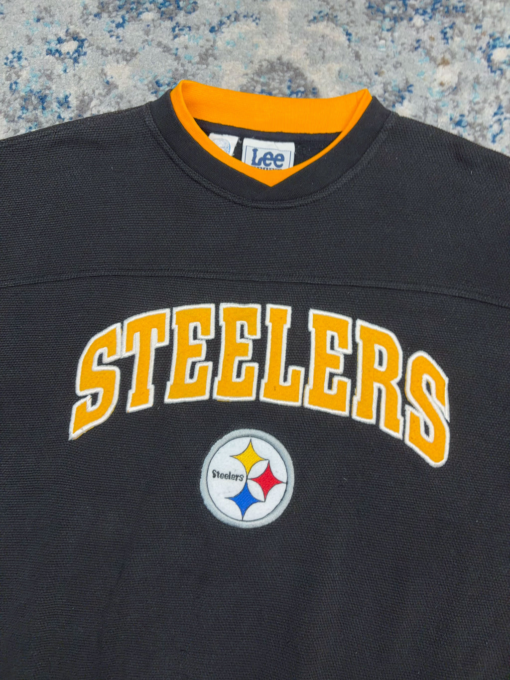 Vintage Pittsburgh Steelers NFL Embroidered Arc Spellout Logo Sweatshirt Size Medium