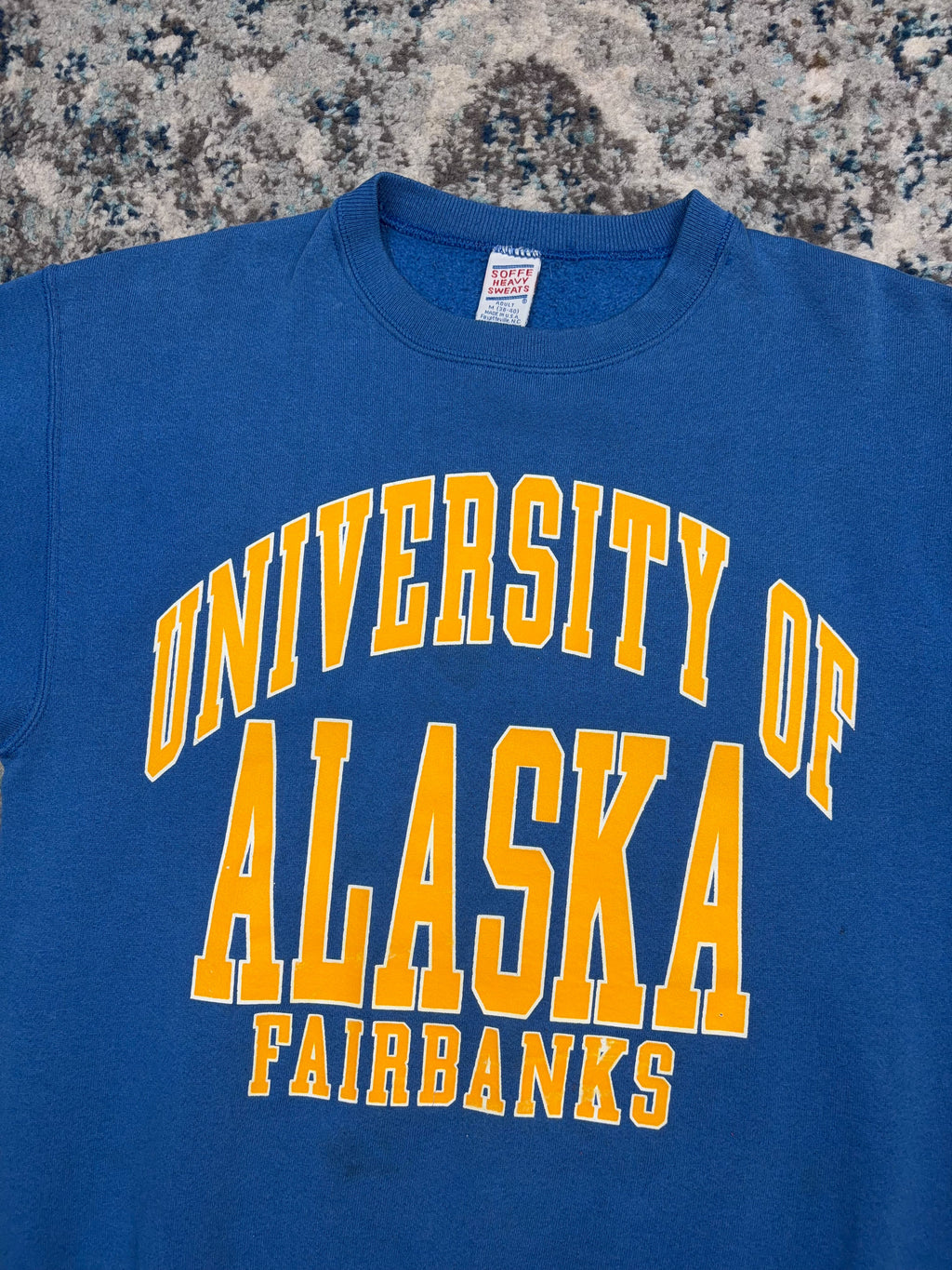 Vintage 90s University Of Alaska Fairbanks NCAA Graphic Spellout Sweatshirt Size Medium