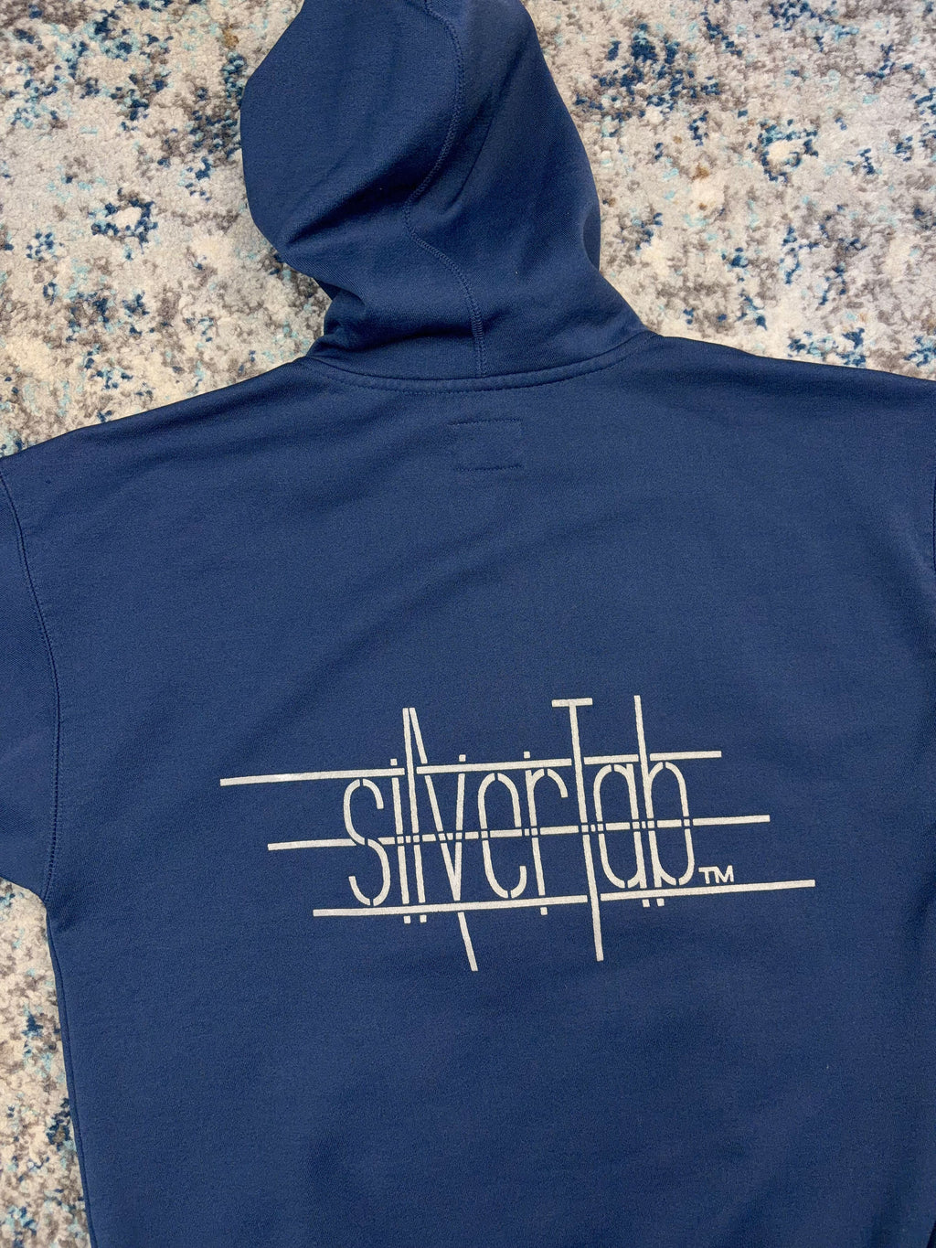 Vintage 90s Levis Silvertab Back Spellout Graphic Hooded Sweatshirt Size Large