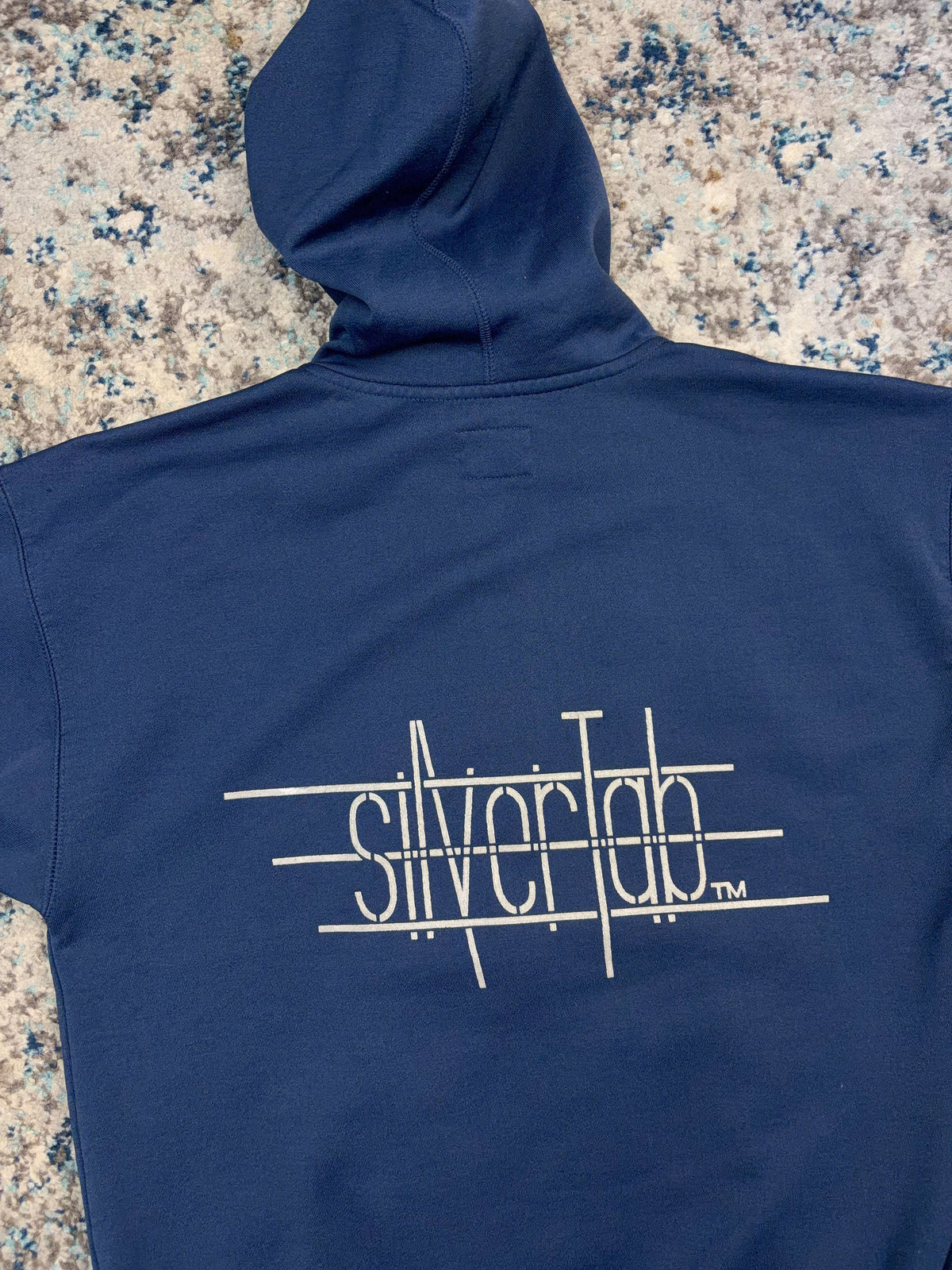 Vintage 90s Levis Silvertab Back Spellout Graphic Hooded Sweatshirt Size Large