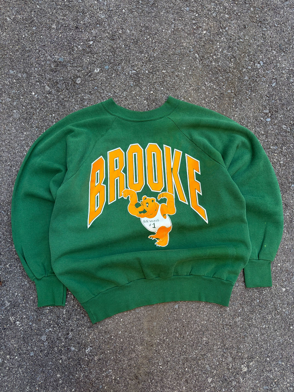 Vintage 80s/90s Brooke Bruins NCAA Arc Spellout Graphic Sweatshirt Size Large