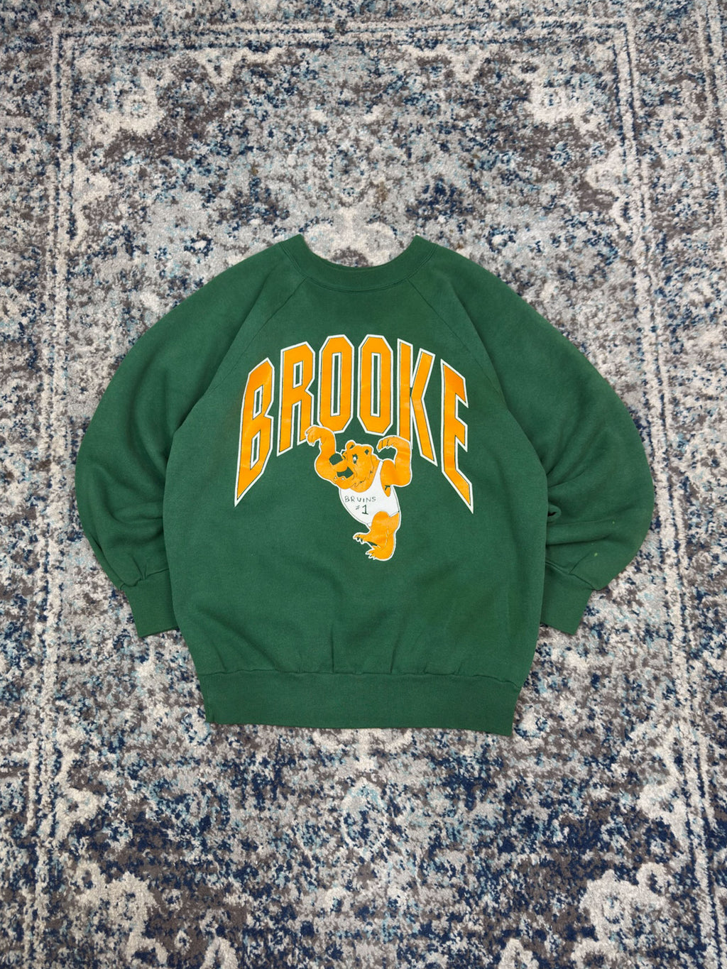 Vintage 80s/90s Brooke Bruins NCAA Arc Spellout Graphic Sweatshirt Size Large