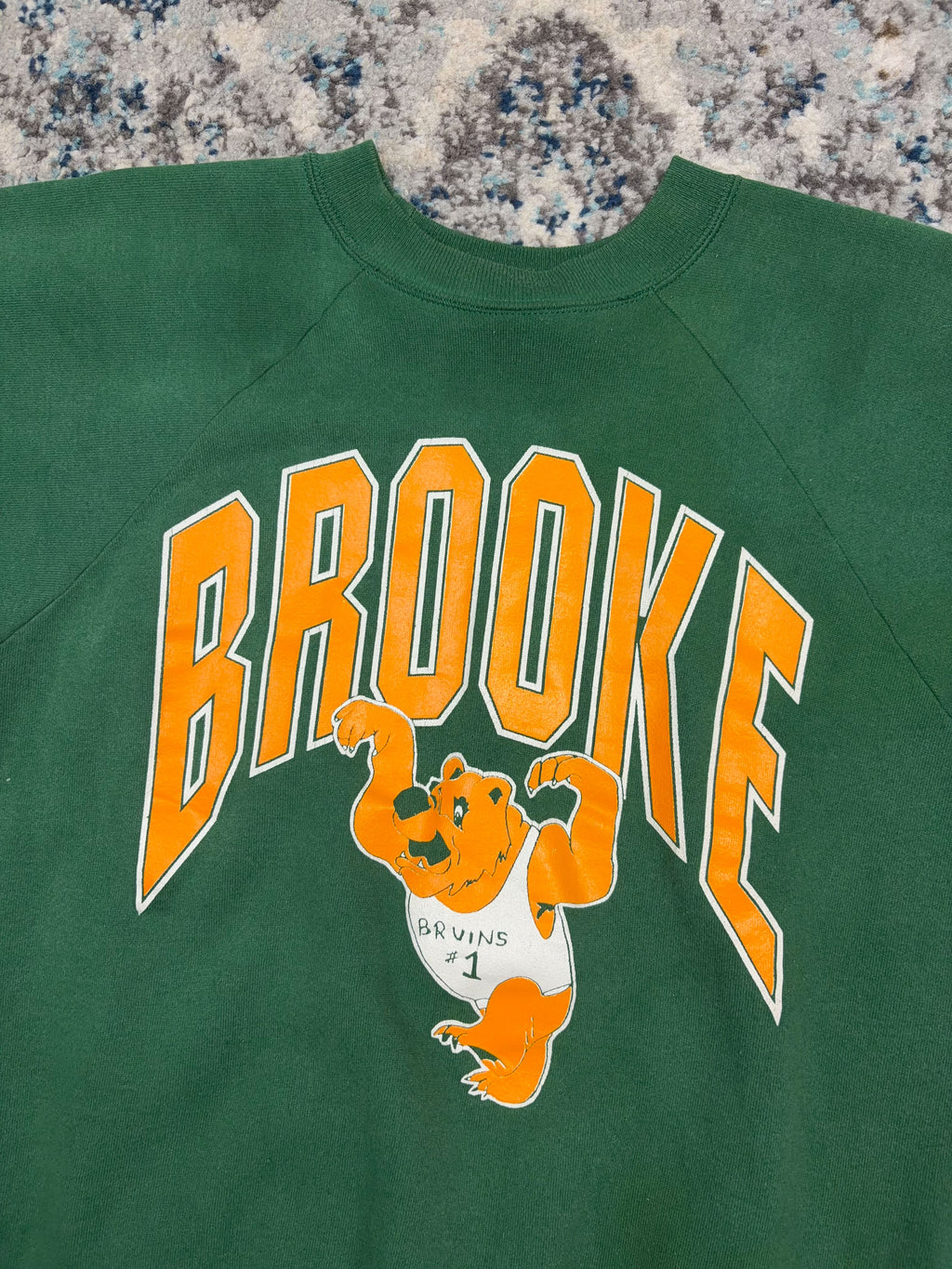 Vintage 80s/90s Brooke Bruins NCAA Arc Spellout Graphic Sweatshirt Size Large