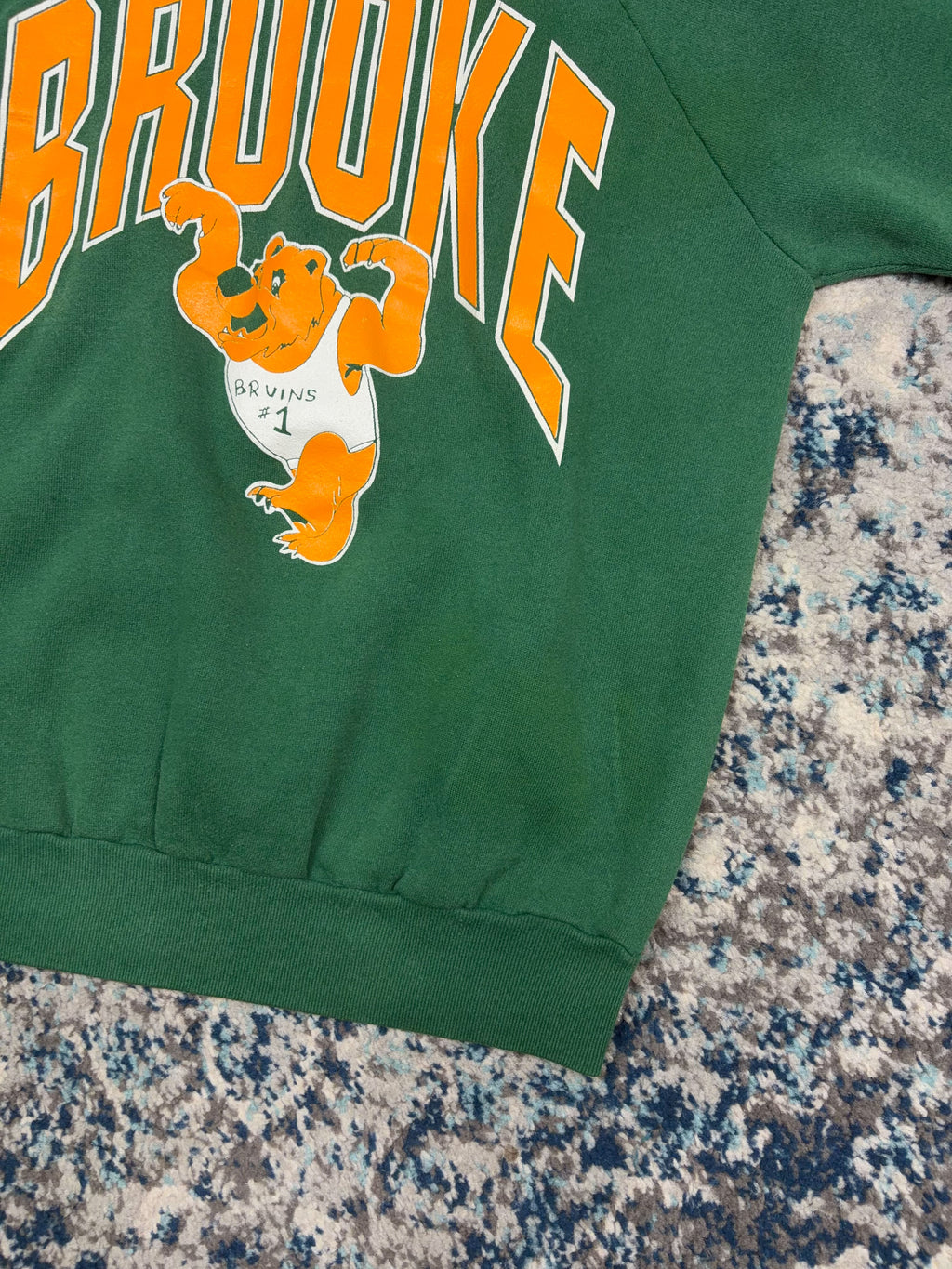 Vintage 80s/90s Brooke Bruins NCAA Arc Spellout Graphic Sweatshirt Size Large
