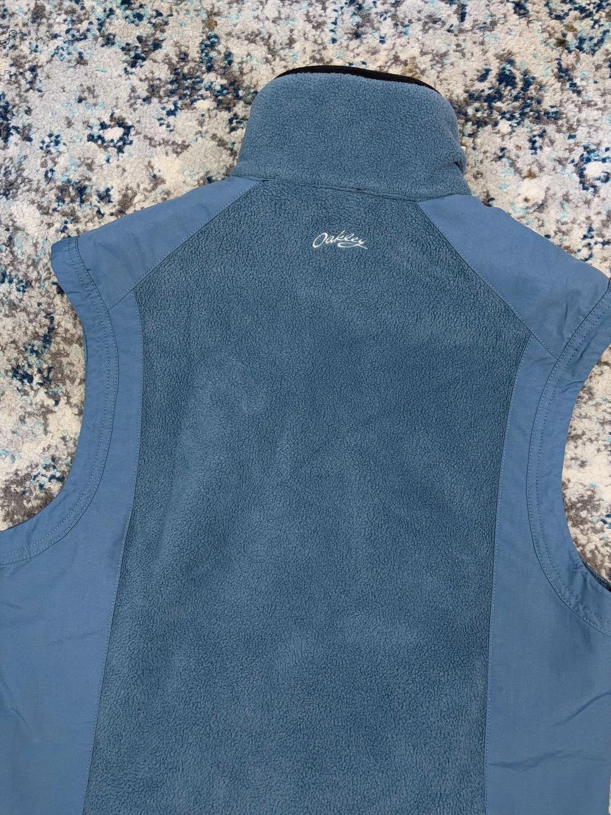 Vintage Womens Oakley Embroidered Logo Fleece Full Zip Vest Sweatshirt Size Medium