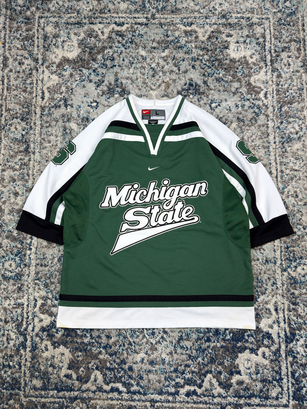 Vintage Michigan State Spartans NCAA Collegiate Hockey Jersey Size Large