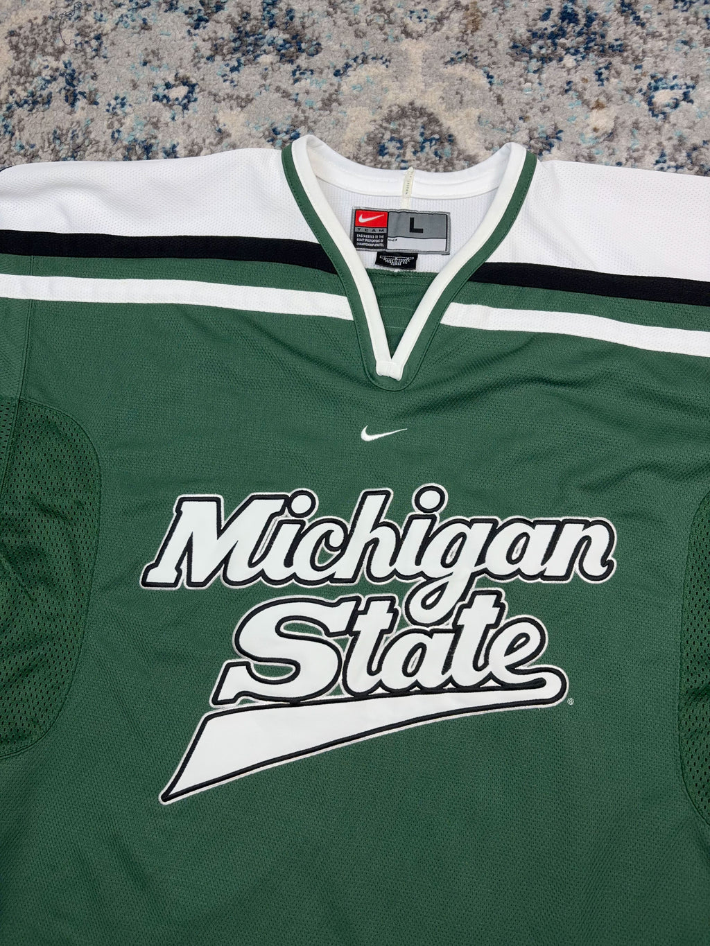 Vintage Michigan State Spartans NCAA Collegiate Hockey Jersey Size Large