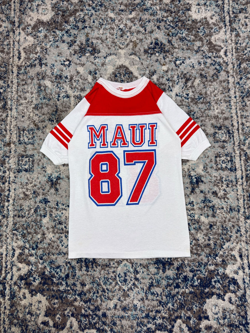 Vintage 80s/90s Alore Maui #87 T-Shirt Style Football Jersey Size Small