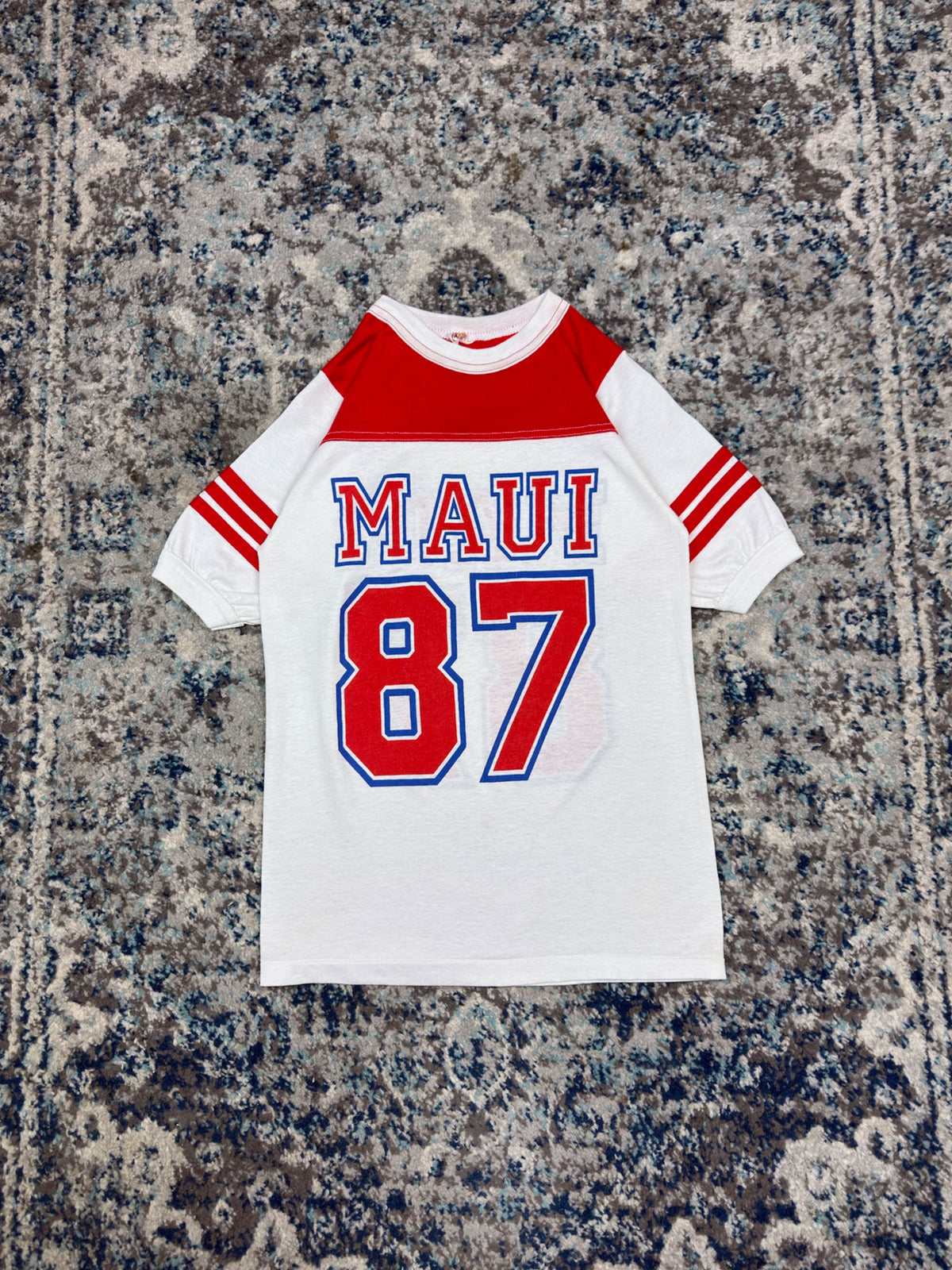 Vintage 80s/90s Alore Maui #87 T-Shirt Style Football Jersey Size Small
