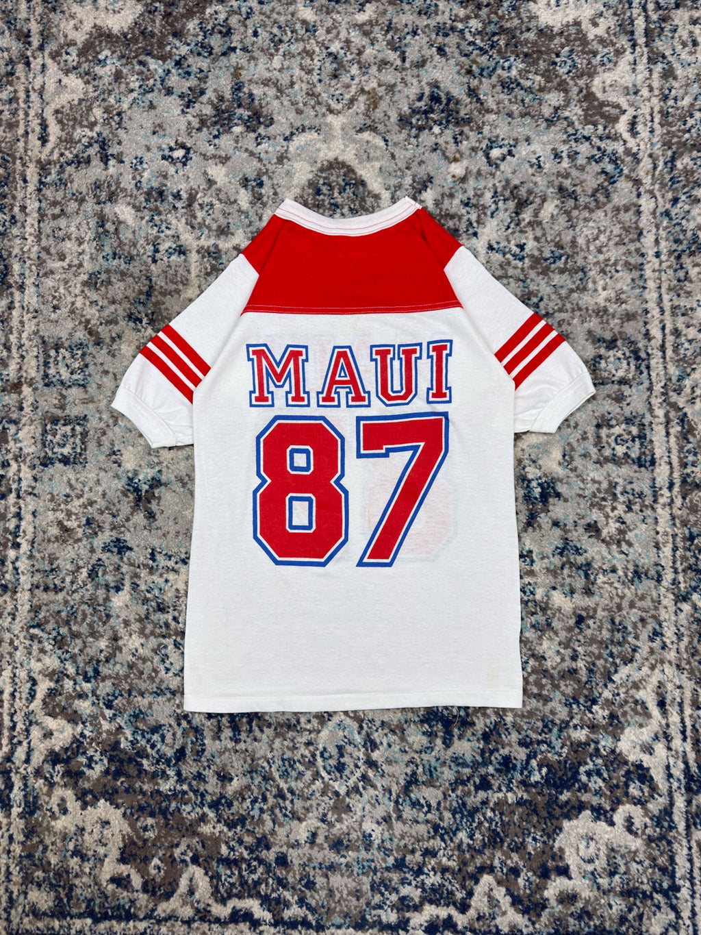 Vintage 80s/90s Alore Maui #87 T-Shirt Style Football Jersey Size Small