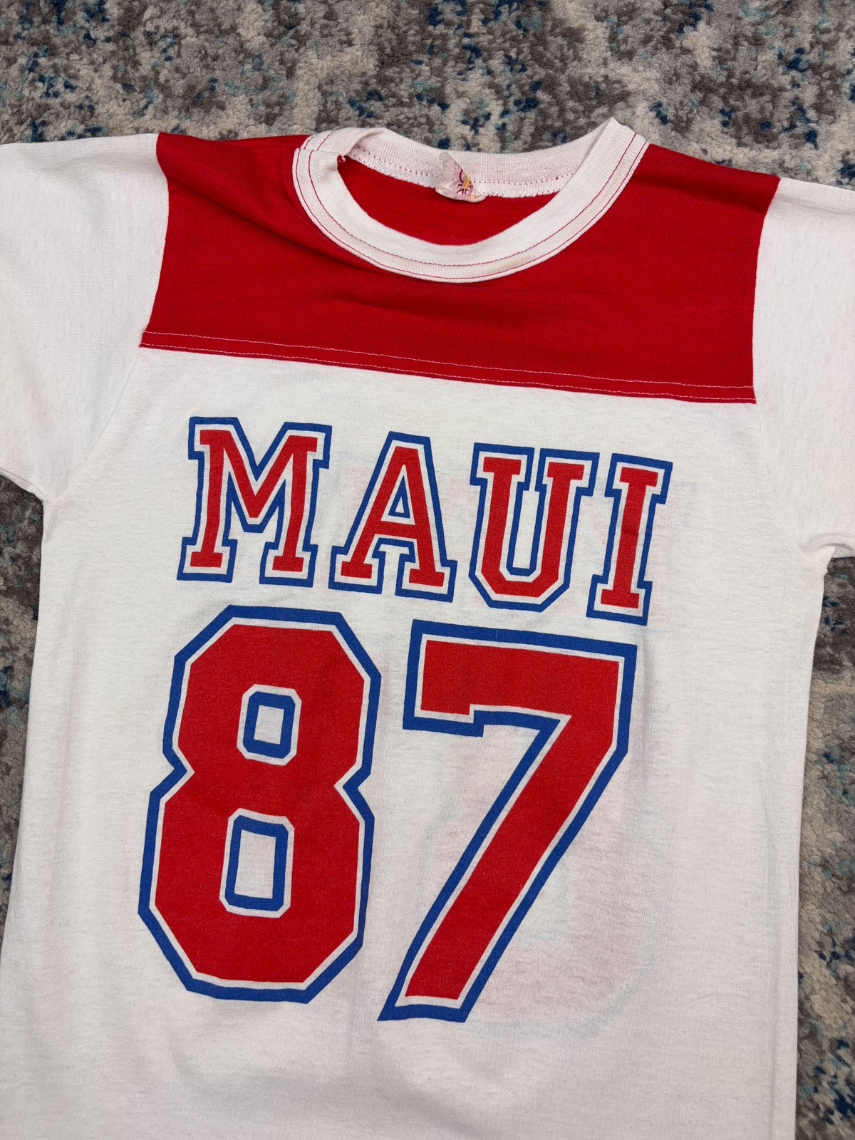 Vintage 80s/90s Alore Maui #87 T-Shirt Style Football Jersey Size Small