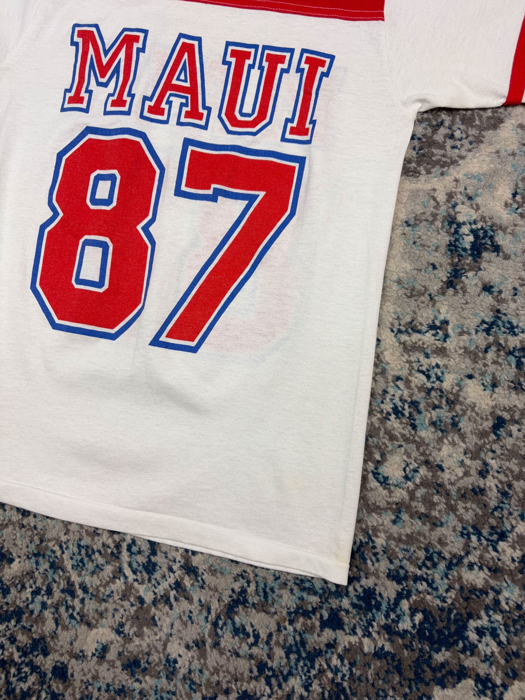 Vintage 80s/90s Alore Maui #87 T-Shirt Style Football Jersey Size Small