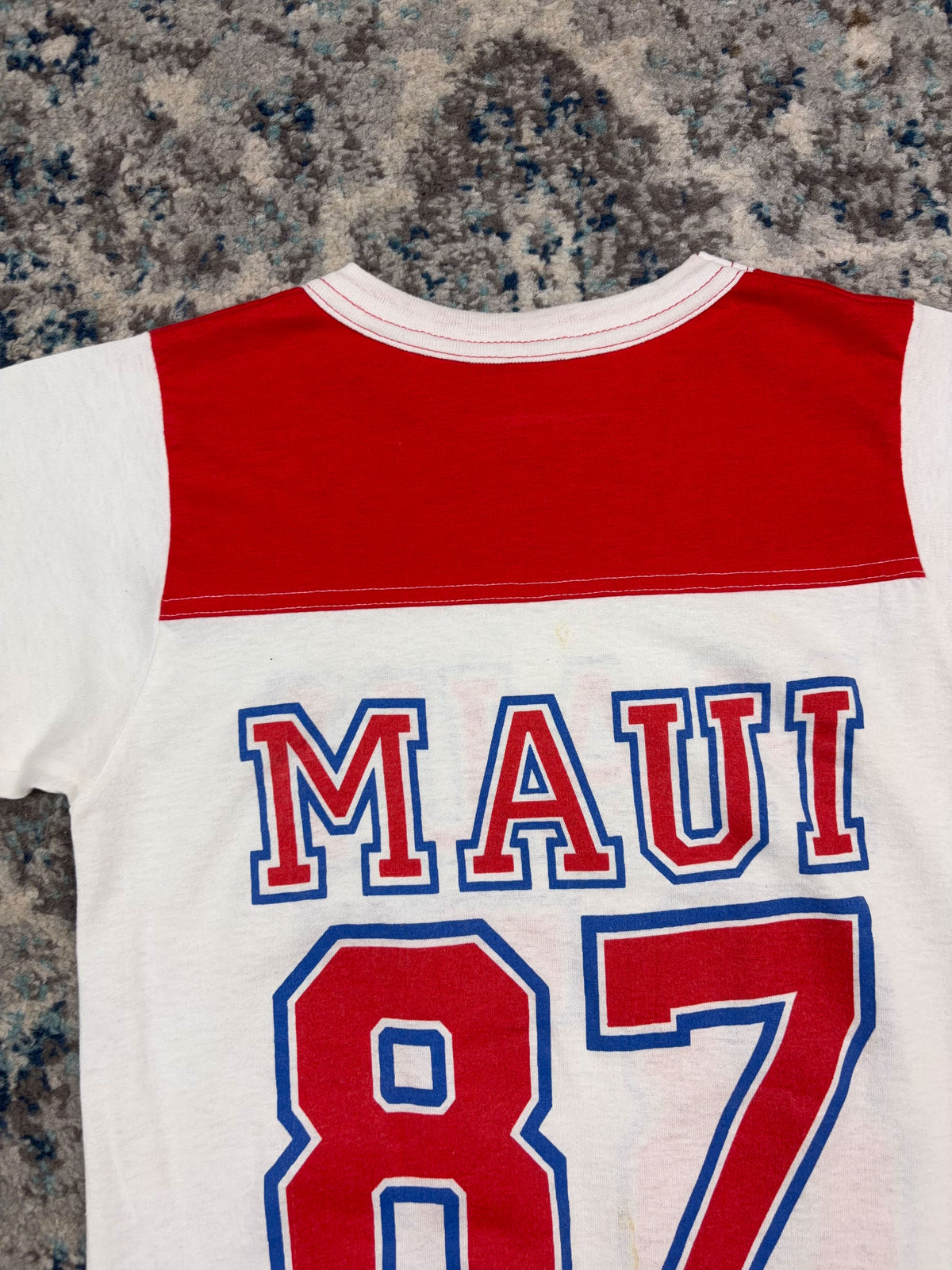 Vintage 80s/90s Alore Maui #87 T-Shirt Style Football Jersey Size Small