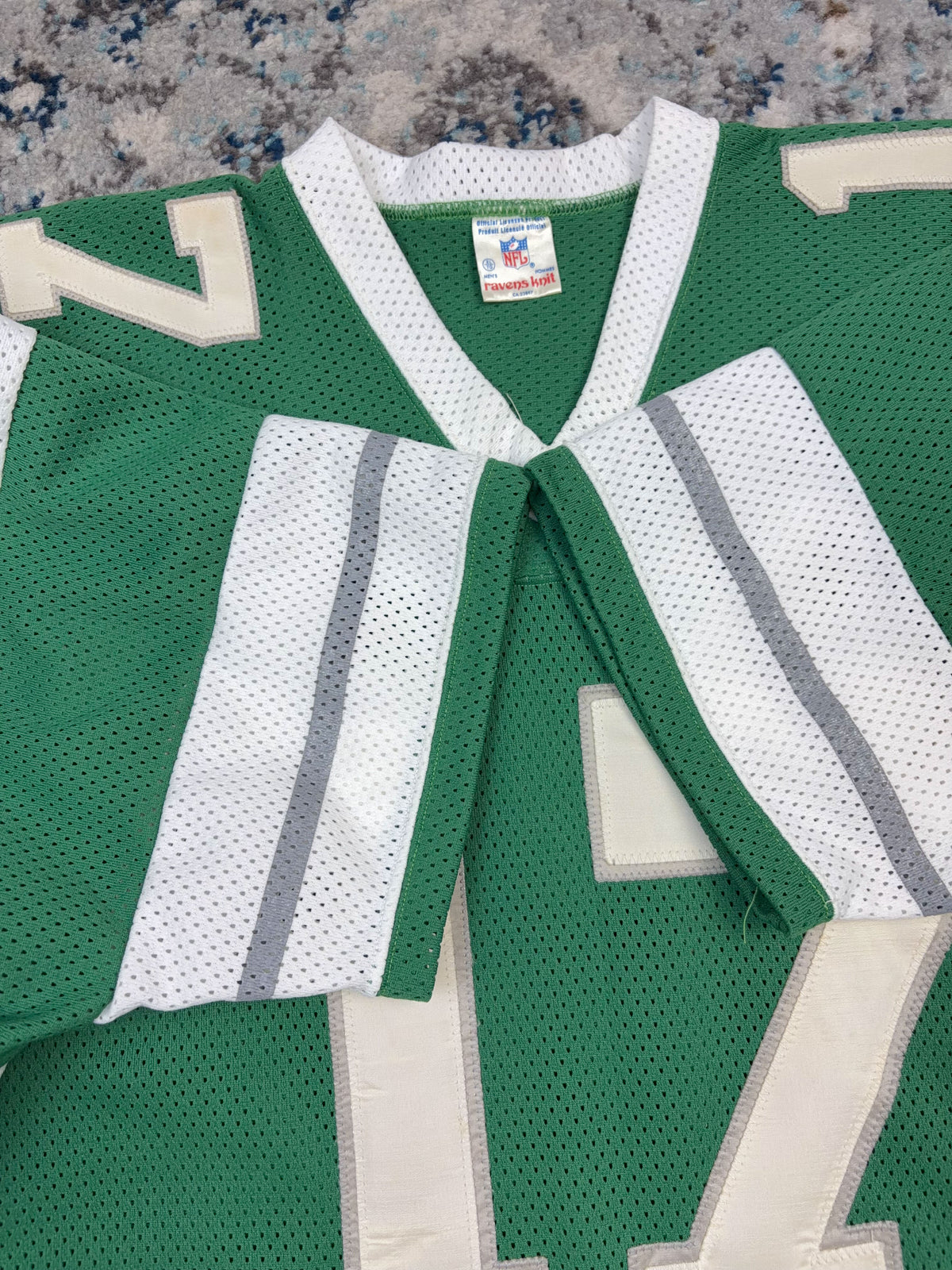 Vintage 80s Harold Carmichael #17 Philadelphia Eagles NFL Ravens Knit Football Jersey Size XL