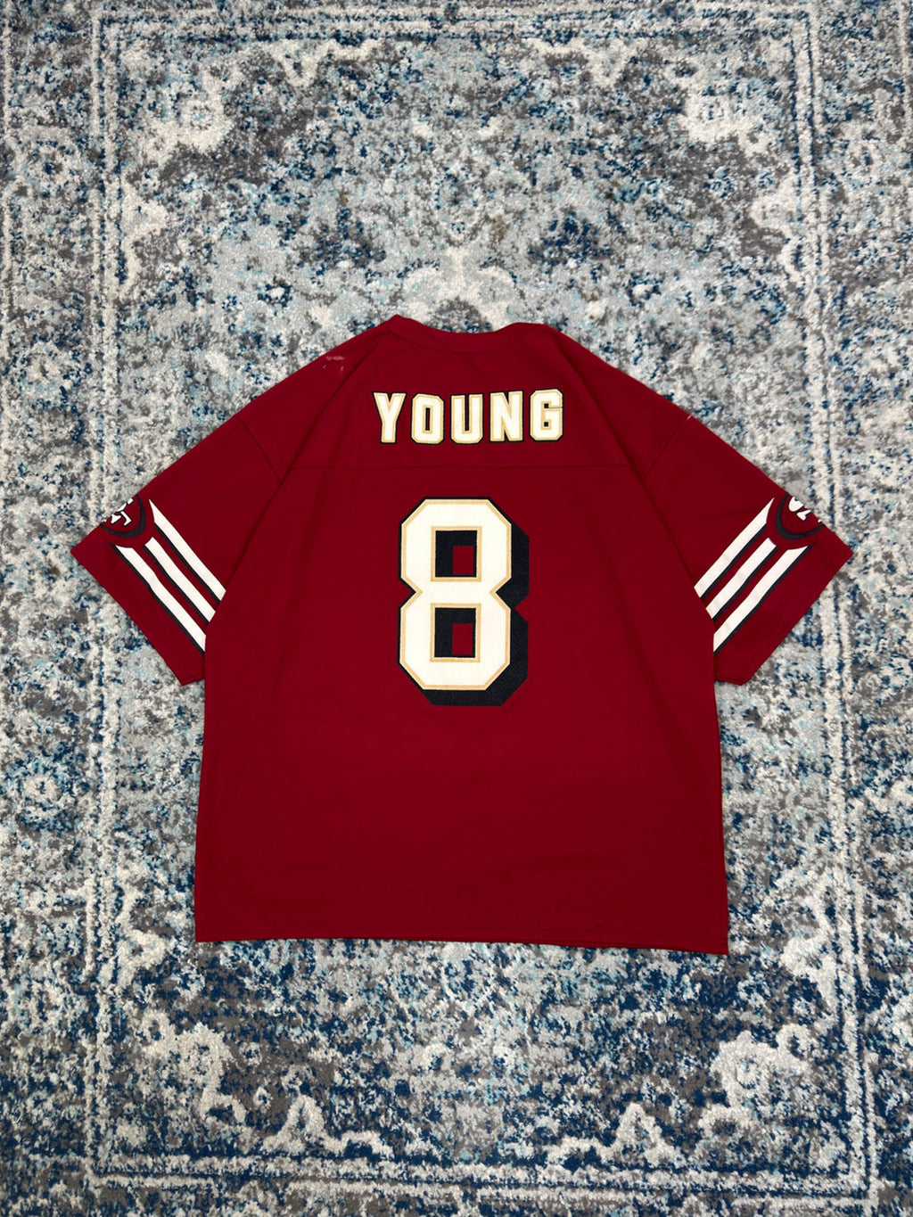 Vintage Steve Young #8 San Fransisco 49ers NFL Logo 7 Football Jersey Size Large