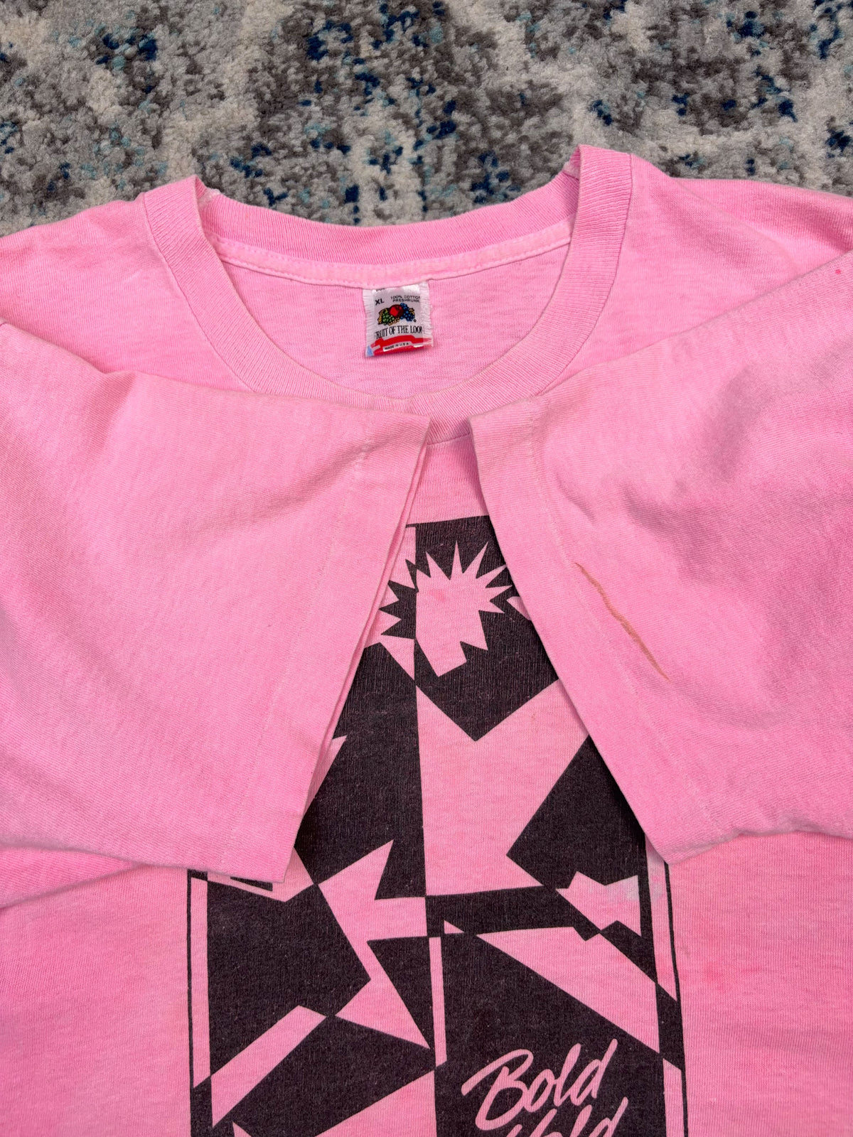 Vintage 80s/90s Bold Hold Cosmetic Promo Pop Art Graphic T-Shirt Size XL