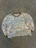 Vintage Advantage Timber Camo Single Pocket Long Sleeve Hunting T-Shirt Size Large