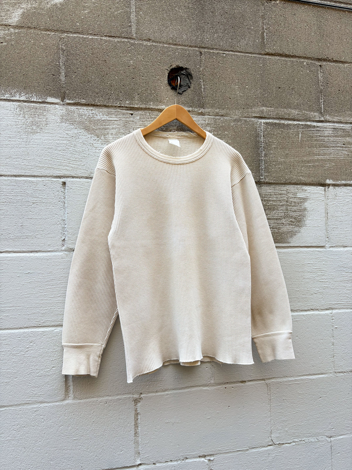 Vintage Blank Long Sleeve Thermal T-Shirt Size Large