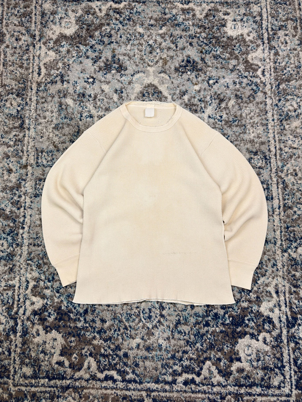 Vintage Blank Long Sleeve Thermal T-Shirt Size Large