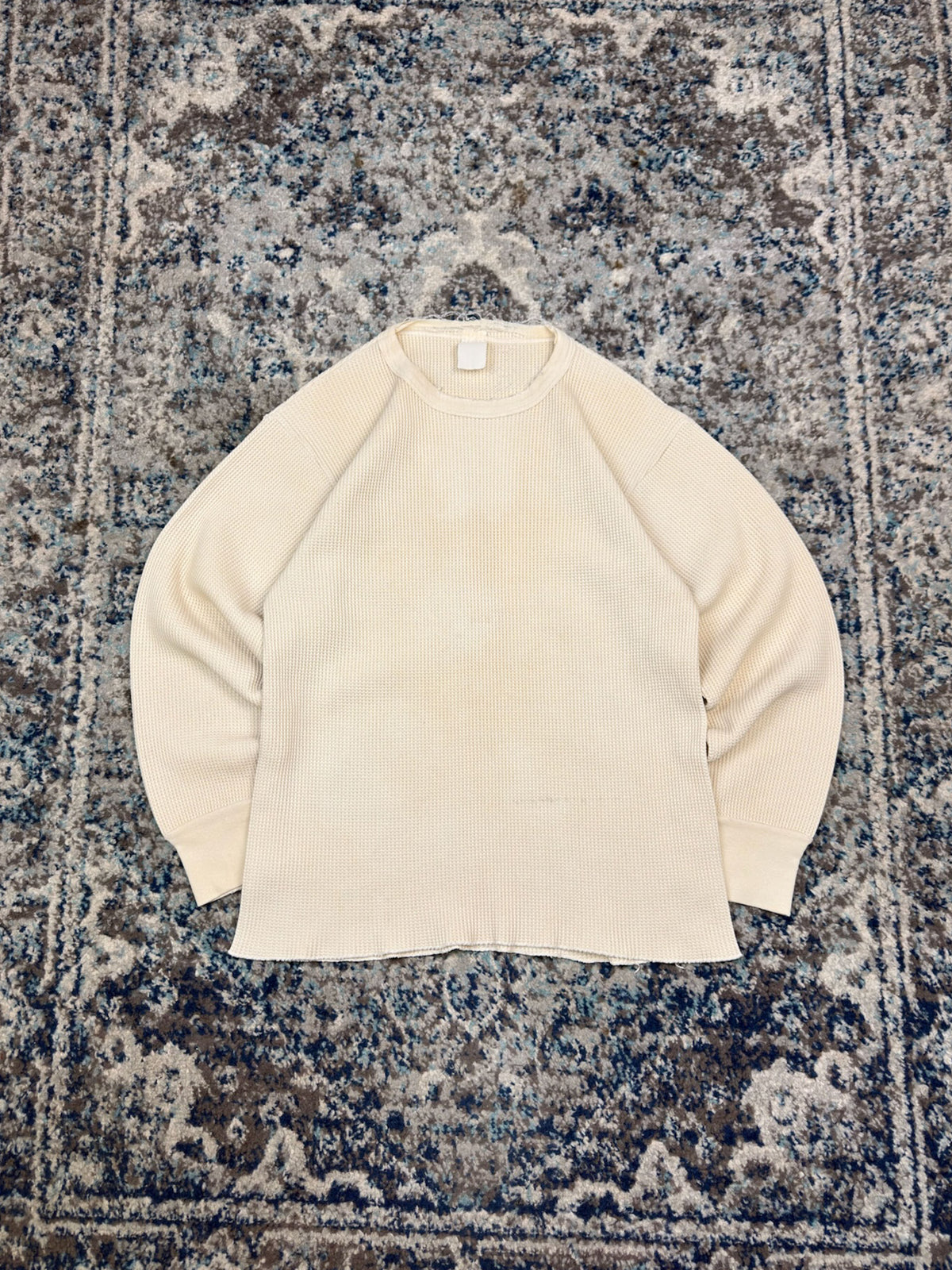 Vintage Blank Long Sleeve Thermal T-Shirt Size Large