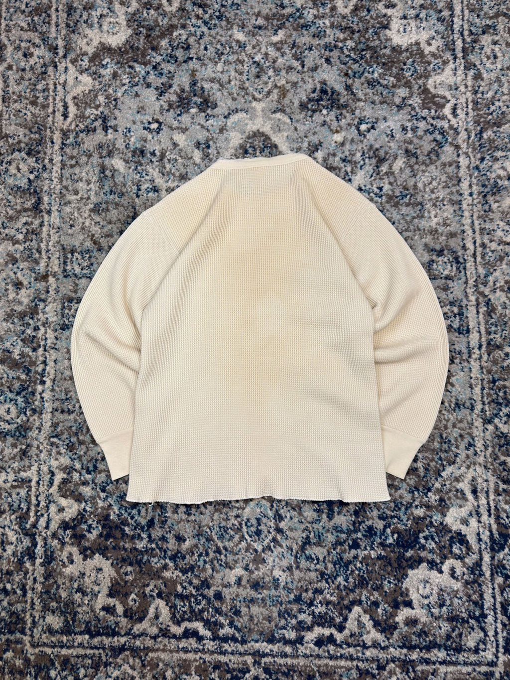 Vintage Blank Long Sleeve Thermal T-Shirt Size Large
