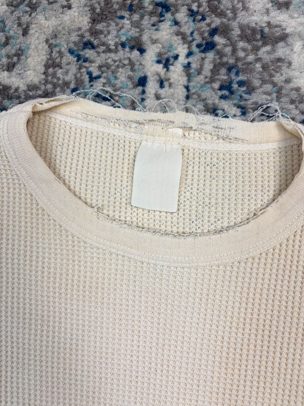 Vintage Blank Long Sleeve Thermal T-Shirt Size Large