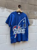 Vintage 1993 New England Patriots NFL Big Logo Graphic T-Shirt Size Large