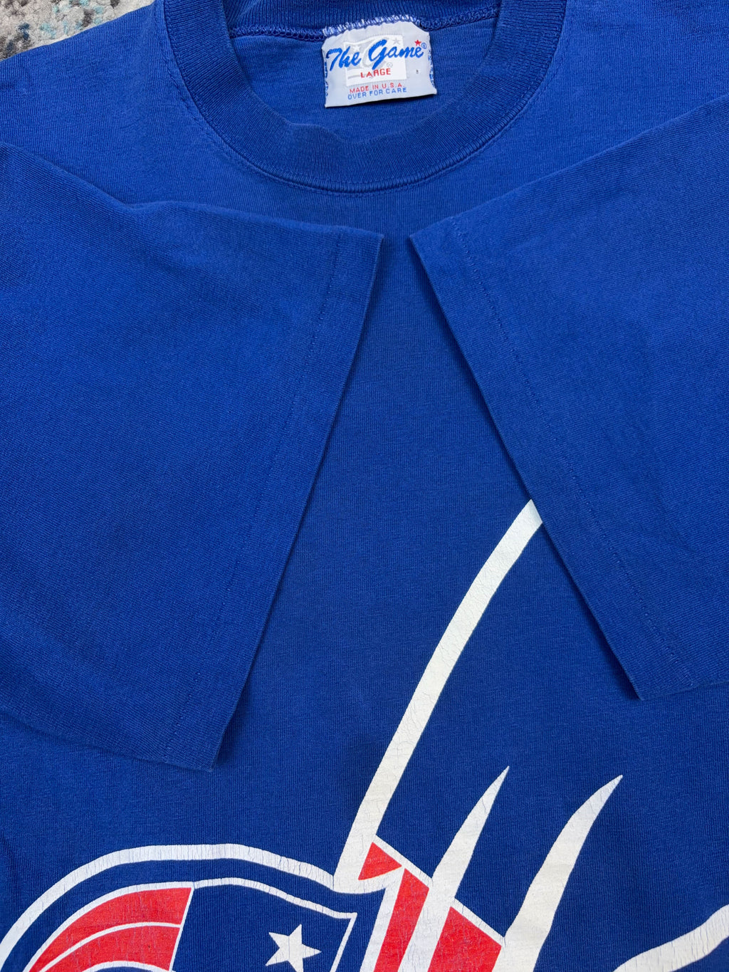 Vintage 1993 New England Patriots NFL Big Logo Graphic T-Shirt Size Large