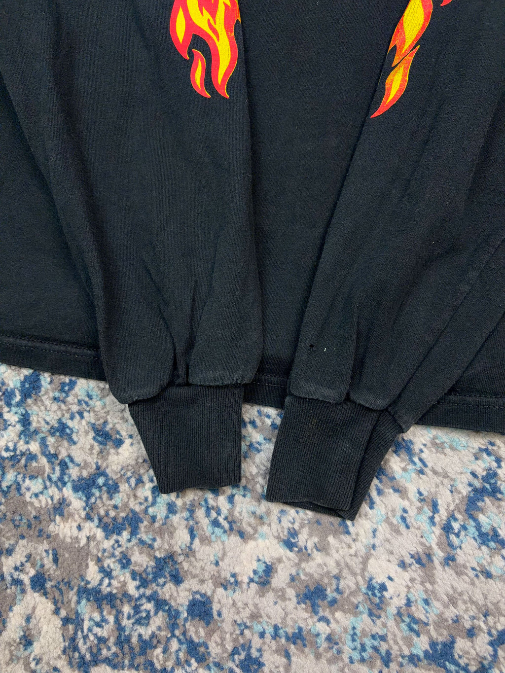Vintage Knucklehead Saloon Flame Sleeve Graphic Long Sleeve T-Shirt Size Large