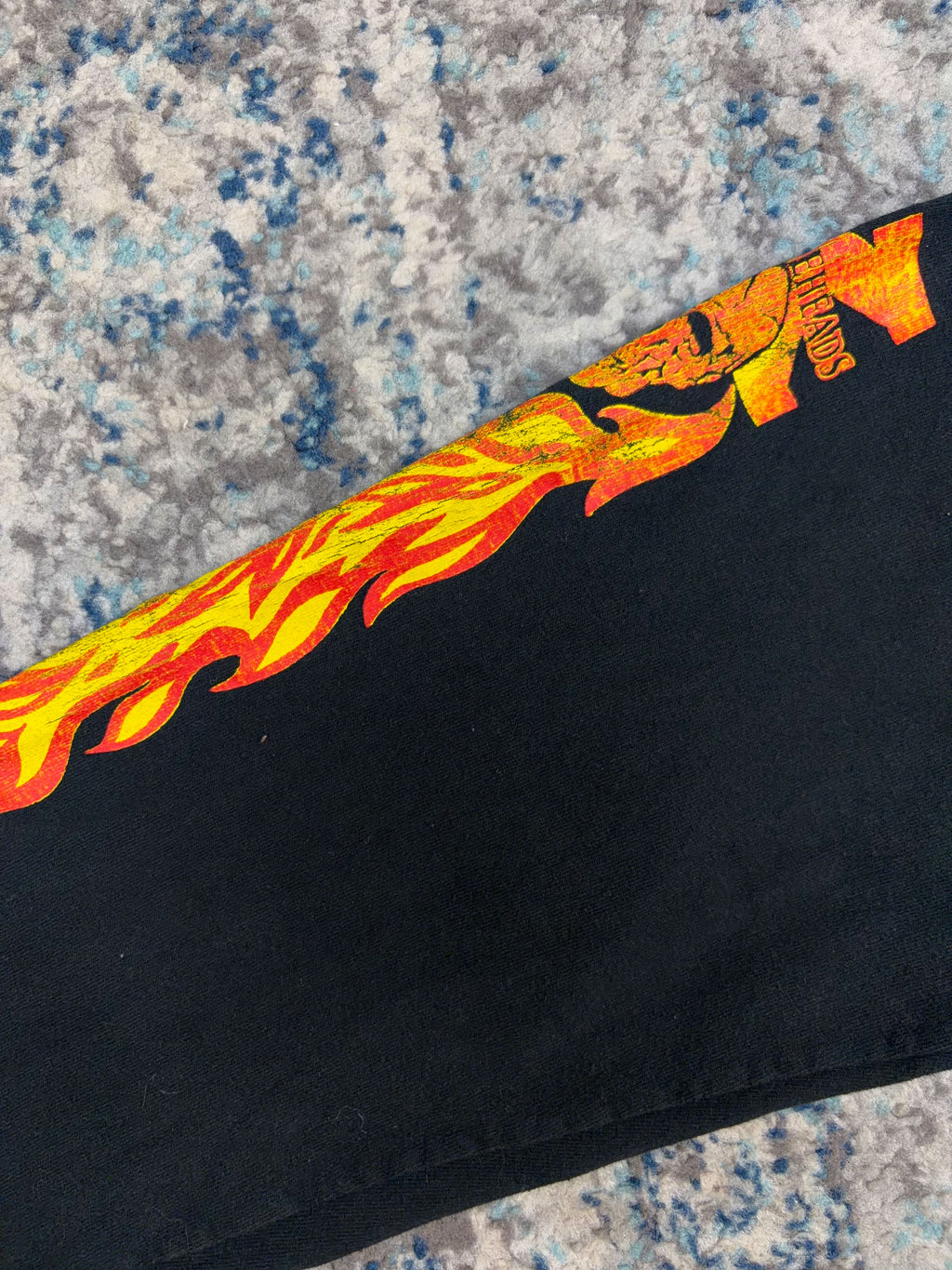 Vintage Knucklehead Saloon Flame Sleeve Graphic Long Sleeve T-Shirt Size Large