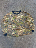 Vintage Realtree Timber Camo Single Pocket Long Sleeve Hunting T-Shirt Size XL