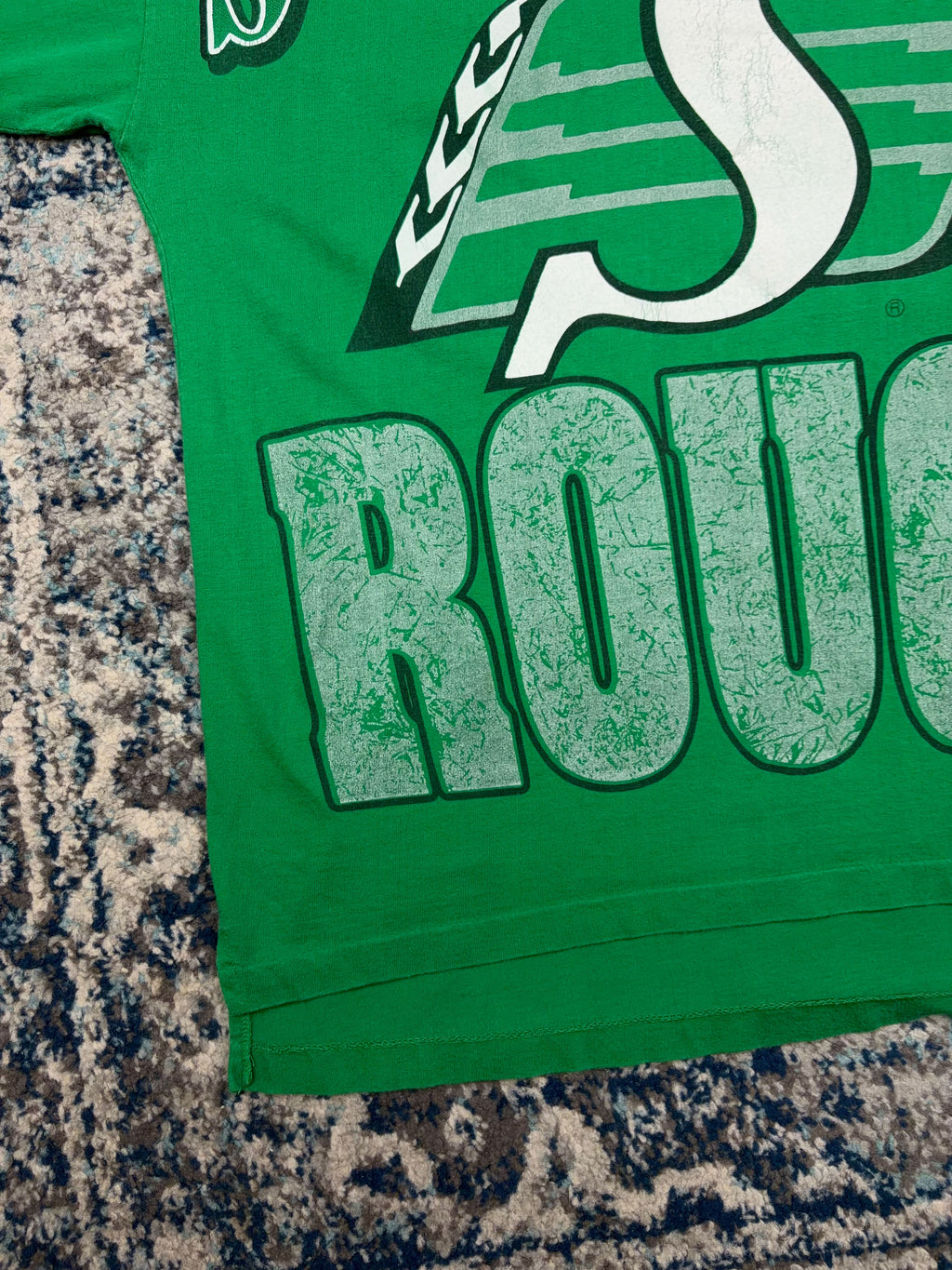 Vintage 1993 Saskatchewan Roughriders CFL Big Graphic Football T-Shirt Size XL