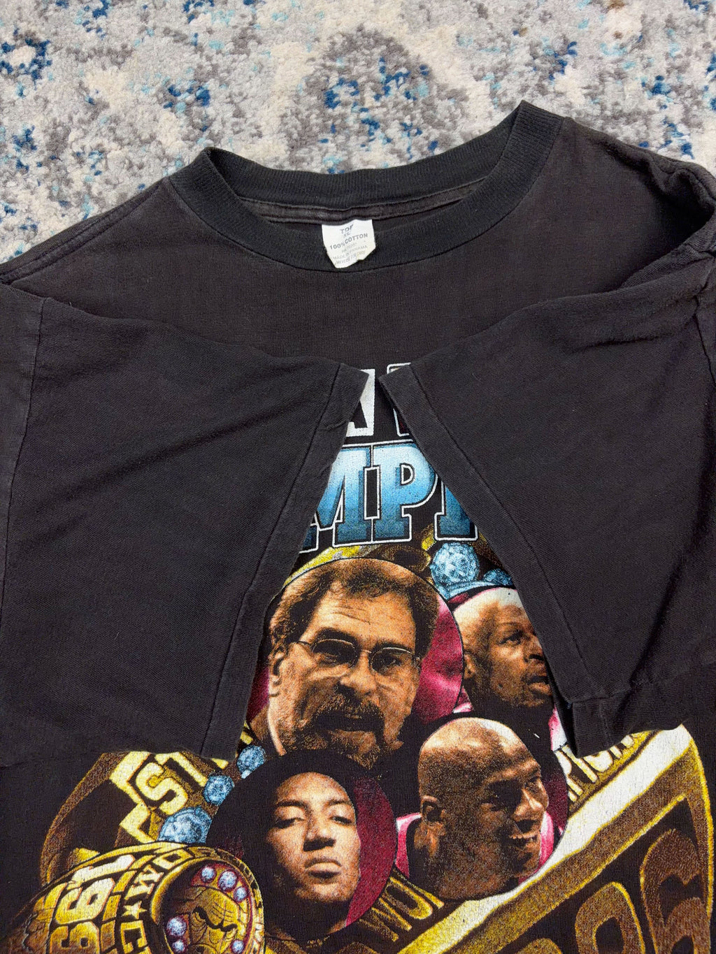 Vintage 1996 Chicago Bulls NBA Championship Ring Bootleg Graphic T-Shirt Size XL